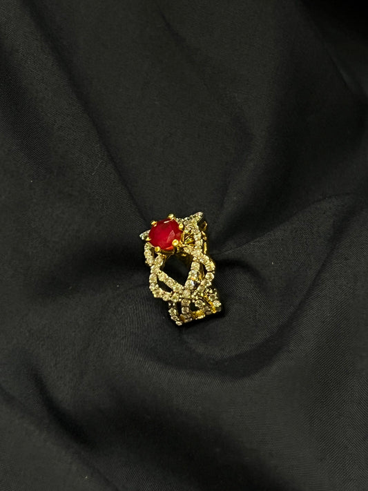 Golden Ruby Sparkle Ring