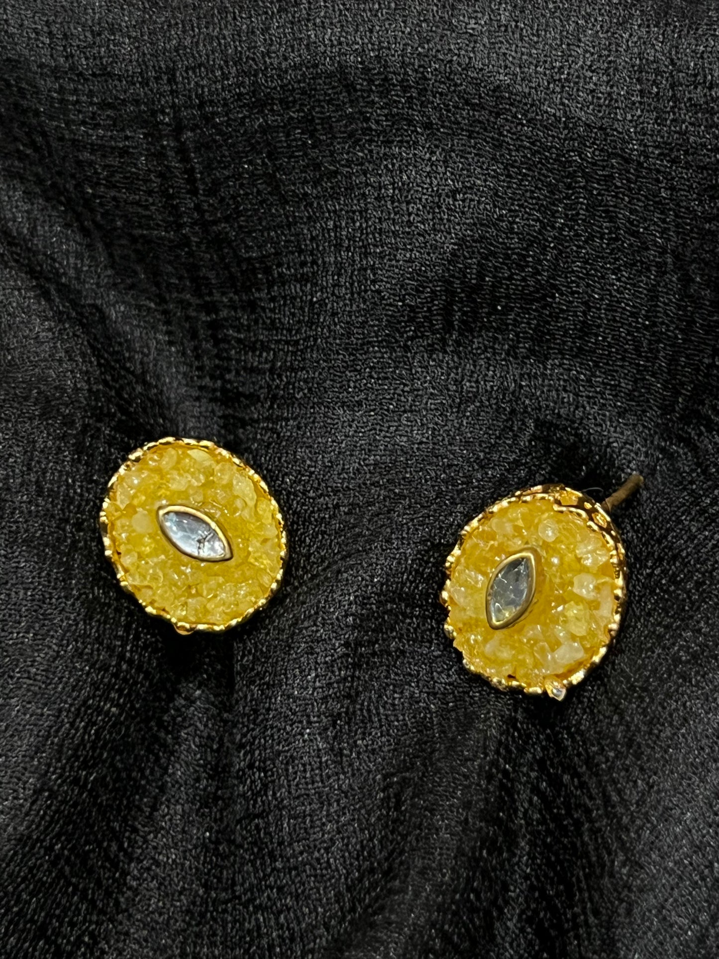 Golden Gemstone Earrings