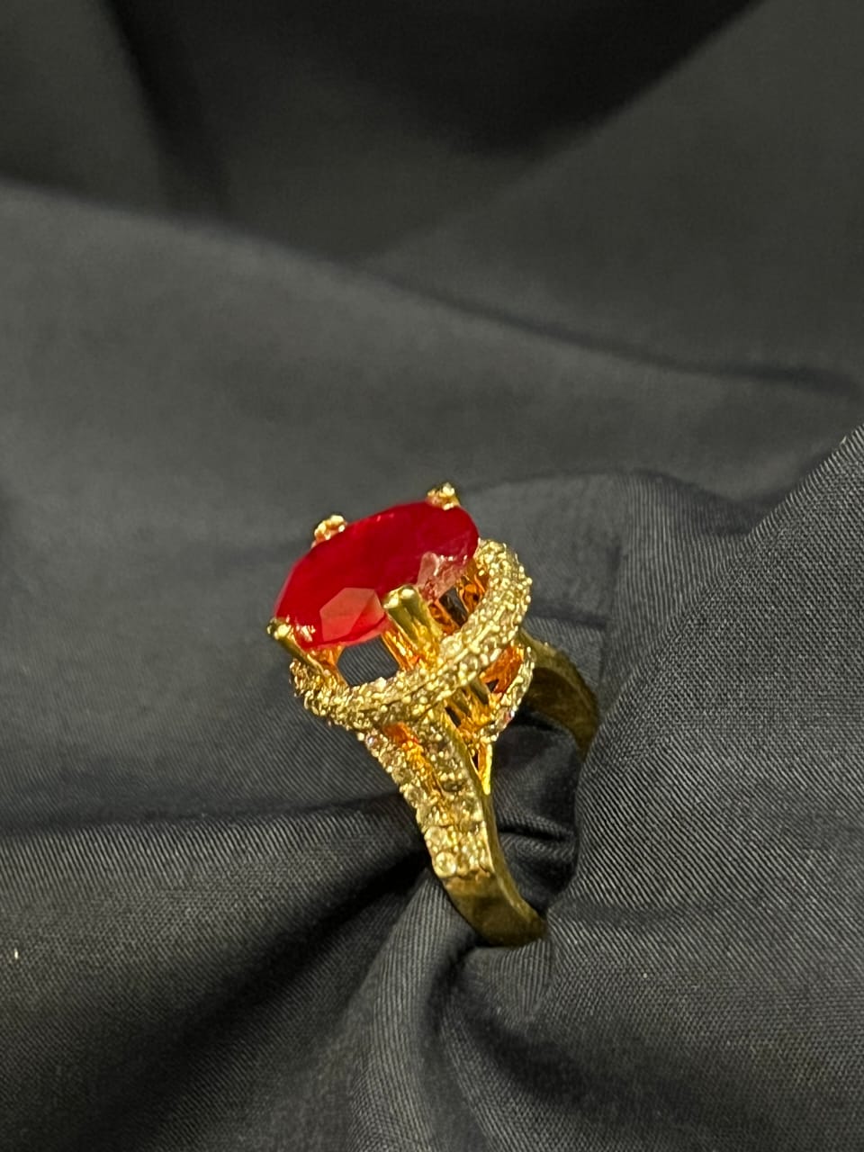 Radiant Red Gemstone Ring