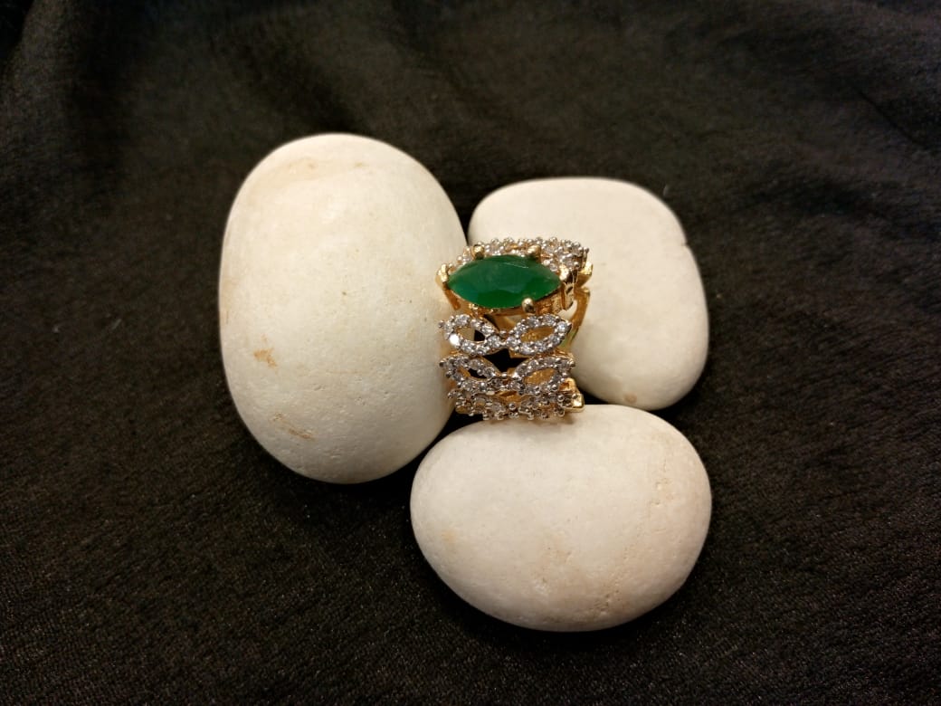 Regal Green Diamond Ring