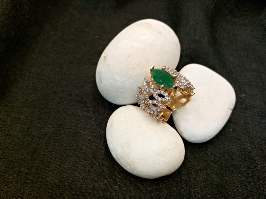 Regal Green Diamond Ring