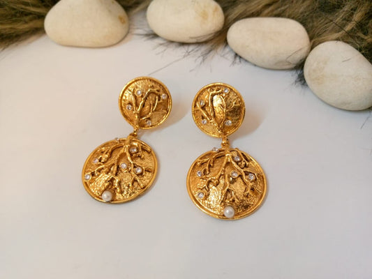 Golden Pearlstone Earrings