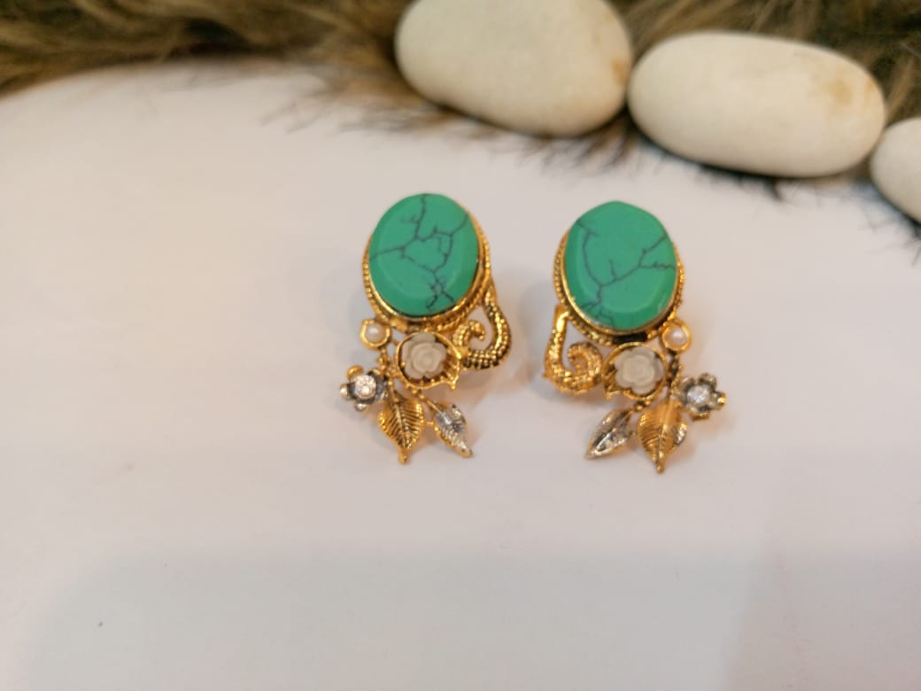 Golden Aqua Earrings