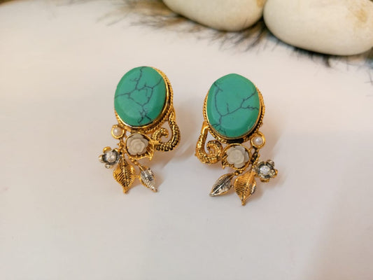 Golden Aqua Earrings