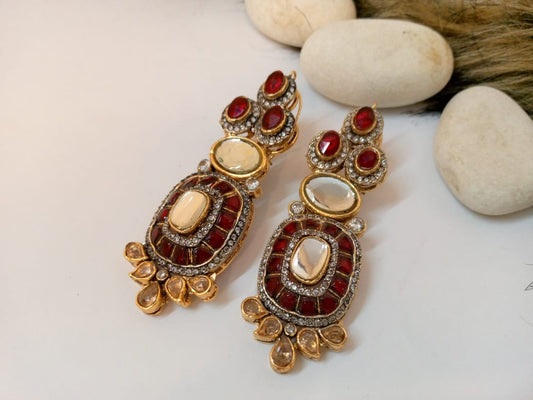 Scarlet Sparkle Pearl Earrings