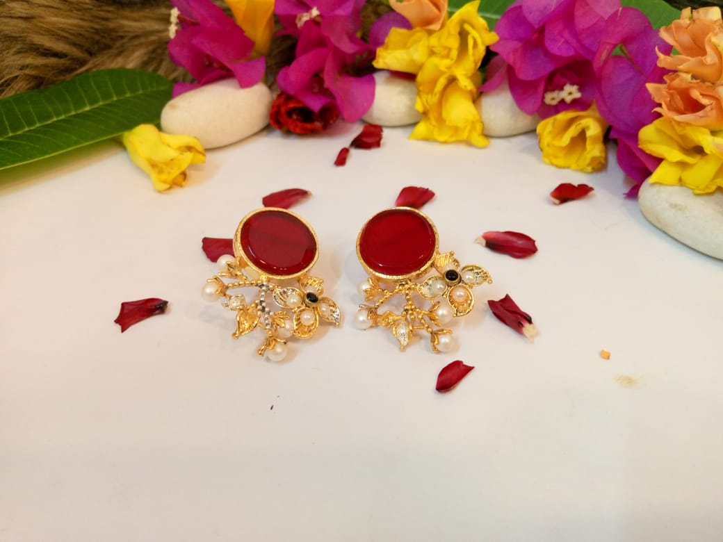 Garnet Glam Earrings