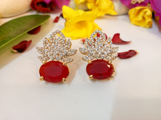 Crimson Diamond Studs