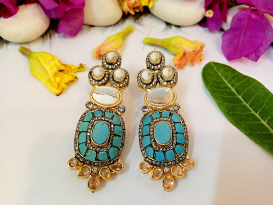 Turquoise Pearlstone Earrings