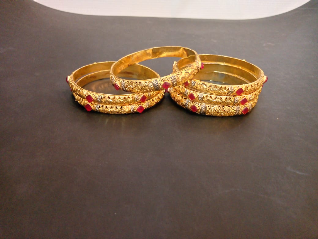 Golden Ruby Bangles