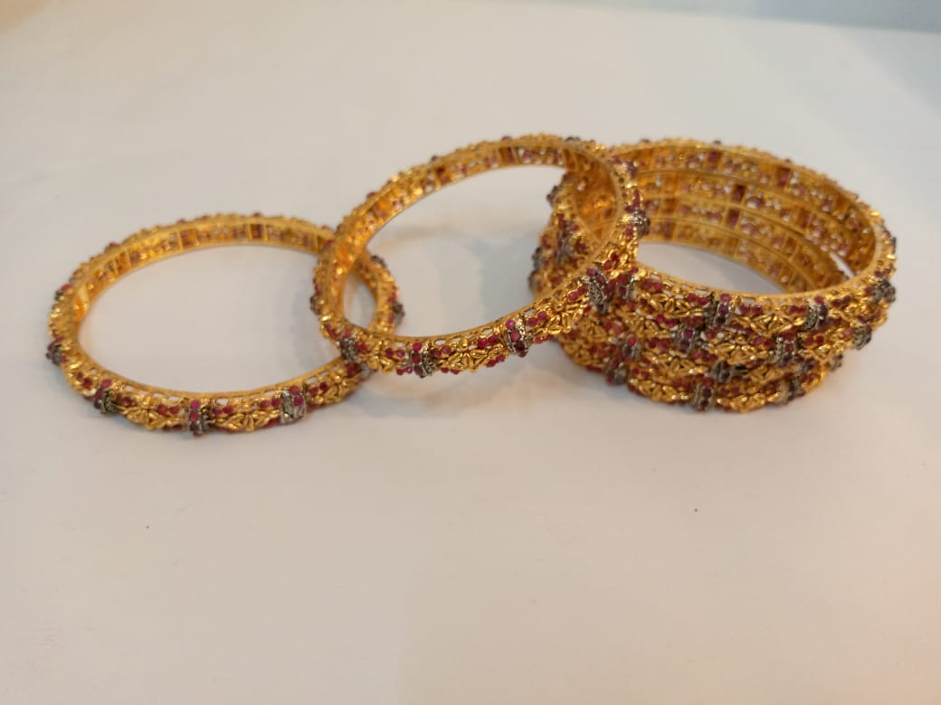 Golden Crimson Bangles