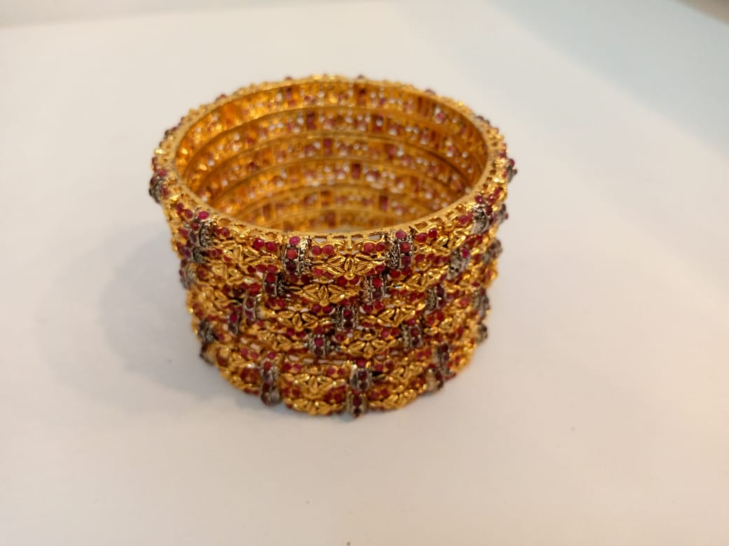 Golden Crimson Bangles