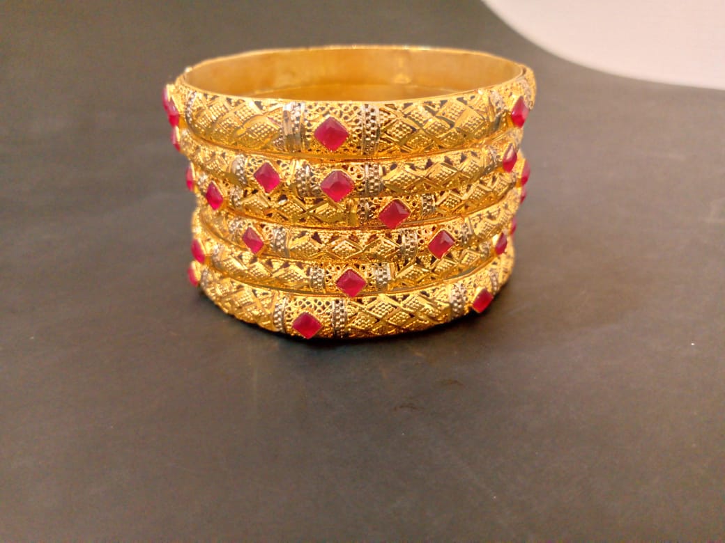 Scarlet Gemstone Bangles