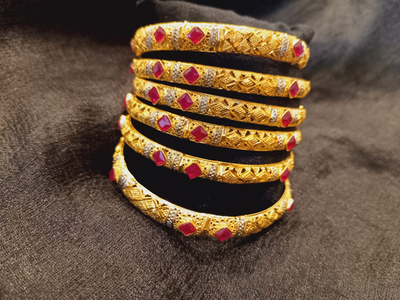 Scarlet Gemstone Bangles