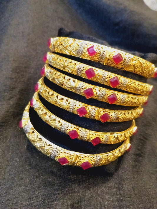 Scarlet Gemstone Bangles