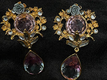 Amethyst Gold Earrings