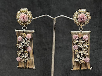 Pink Petal Pearl Earrings